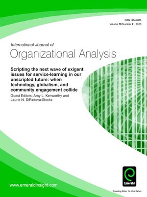 cover image of International Journal of Organizational Analysis, Volume 18, Issue 2